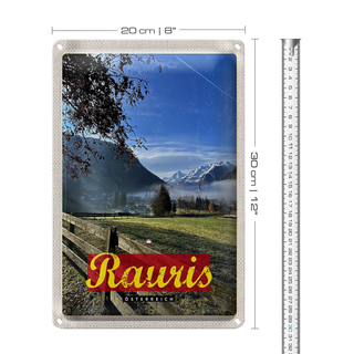 Blechschild Reise 20x30cm Rauris Tal Österreich wandern Natur