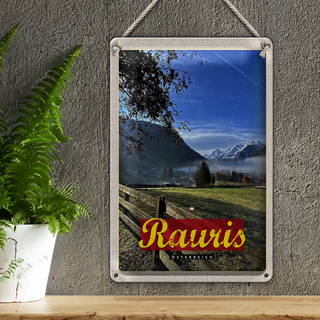 Blechschild Reise 20x30cm Rauris Tal Österreich wandern Natur