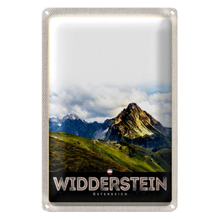Blechschild Reise 20x30cm Widderstein Österreich Berge Natur