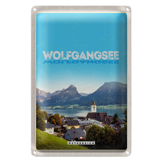 Blechschild Reise 20x30cm Wolfgangsee See Natur Urlaubsziele