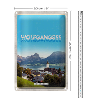 Blechschild Reise 20x30cm Wolfgangsee See Natur Urlaubsziele
