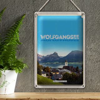 Blechschild Reise 20x30cm Wolfgangsee See Natur Urlaubsziele