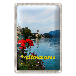 Blechschild Reise 20x30cm Wolfgangsee See Familienurlaub Natur