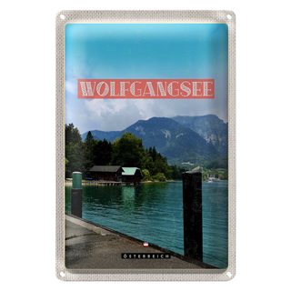 Blechschild Reise 20x30cm Wolfgangsee See Stadt Natur Urlaub