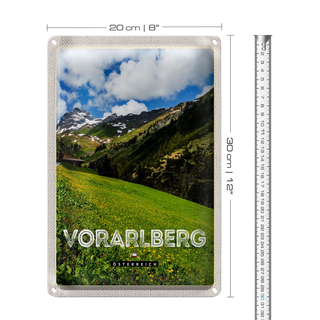 Blechschild Reise 20x30cm Vorarlberg Österreich Wälder Natur