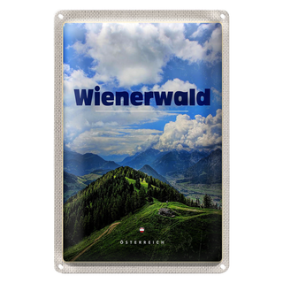Blechschild Reise 20x30cm Wienerwald Österreich Wälder Natur