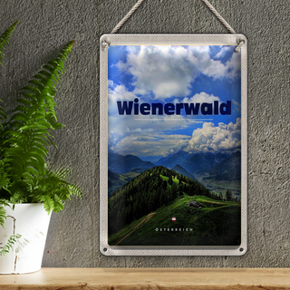 Blechschild Reise 20x30cm Wienerwald Österreich Wälder Natur