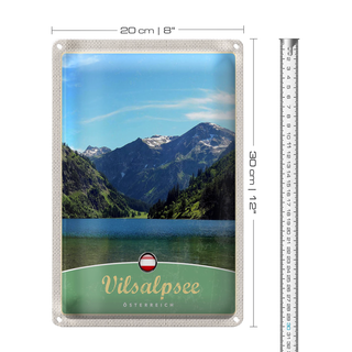 Blechschild Reise 20x30cm Vilsalpsee Österreich Wälder Wanderung