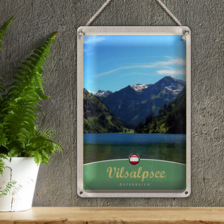 Blechschild Reise 20x30cm Vilsalpsee Österreich Wälder Wanderung