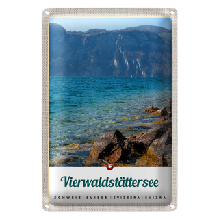 Blechschild Reise 20x30cm Vierwaldstättersee See Schweiz Natur