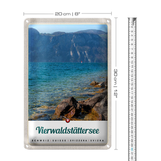 Blechschild Reise 20x30cm Vierwaldstättersee See Schweiz Natur