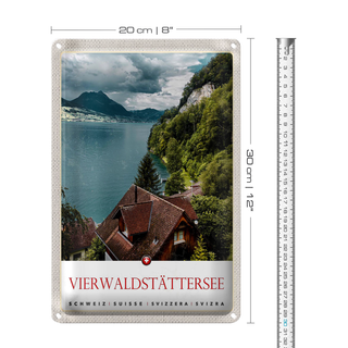 Blechschild Reise 20x30cm Vierwaldstättersee Schweiz Natur