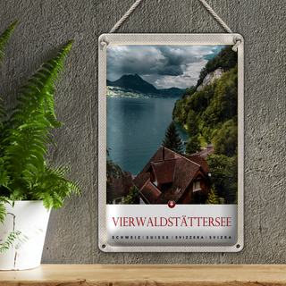 Blechschild Reise 20x30cm Vierwaldstättersee Schweiz Natur