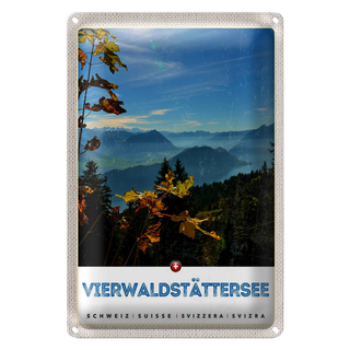 Blechschild Reise 20x30cm Vierwaldstättersee Wanderung Natur