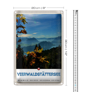 Blechschild Reise 20x30cm Vierwaldstättersee Wanderung Natur