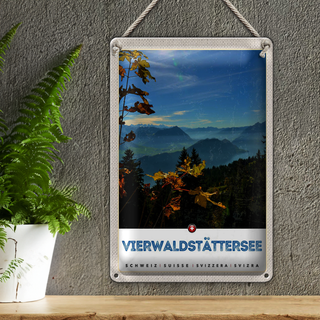 Blechschild Reise 20x30cm Vierwaldstättersee Wanderung Natur