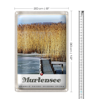Blechschild Reise 20x30cm Murtensee Österreich Radtour Natur