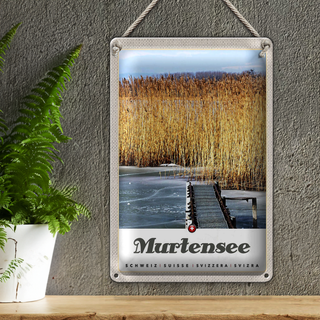 Blechschild Reise 20x30cm Murtensee Österreich Radtour Natur