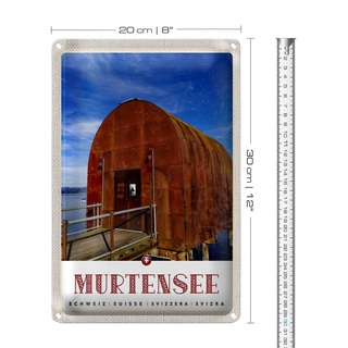 Blechschild Reise 20x30cm Murtensee Österreich Blechhaus Natur