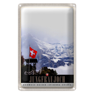 Blechschild Reise 20x30cm Jungfraujoch Schweiz Wintertraum Natur