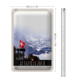 Blechschild Reise 20x30cm Jungfraujoch Schweiz Wintertraum Natur