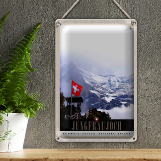 Blechschild Reise 20x30cm Jungfraujoch Schweiz Wintertraum Natur