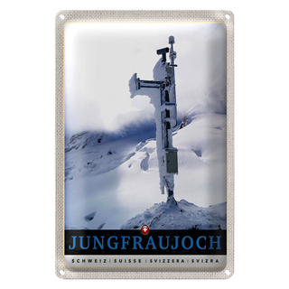 Blechschild Reise 20x30cm Jungfraujoch Schweiz Winterzeit Natur