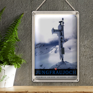 Blechschild Reise 20x30cm Jungfraujoch Schweiz Winterzeit Natur