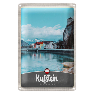 Blechschild Reise 20x30cm Kufstein Österreich Gebirge Natur