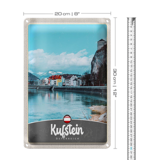 Blechschild Reise 20x30cm Kufstein Österreich Gebirge Natur