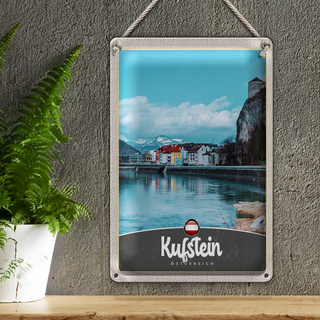 Blechschild Reise 20x30cm Kufstein Österreich Gebirge Natur