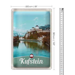 Blechschild Reise 20x30cm Kufstein Wald Wanderung Natur Urlaub