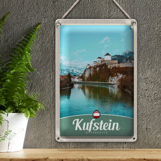 Blechschild Reise 20x30cm Kufstein Wald Wanderung Natur Urlaub