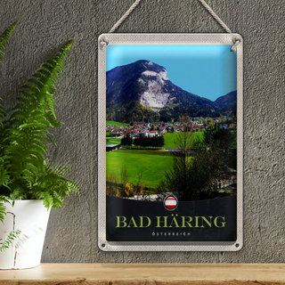 Blechschild Reise 20x30cm Bad Häring Österreich Wälder Tal Natur