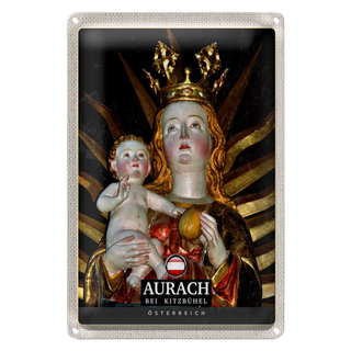 Blechschild Reise 20x30cm Aurach bei Kitzbühel Österreich Engel