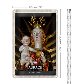 Blechschild Reise 20x30cm Aurach bei Kitzbühel Österreich Engel