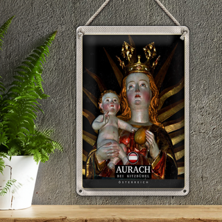 Blechschild Reise 20x30cm Aurach bei Kitzbühel Österreich Engel