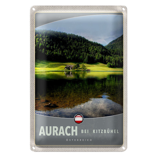 Blechschild Reise 20x30cm Aurach bei Kitzbühel Natur Wälder