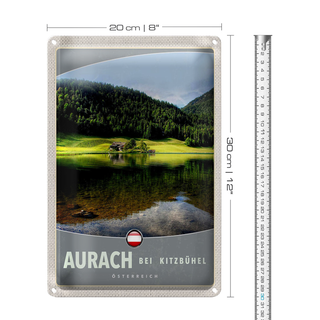 Blechschild Reise 20x30cm Aurach bei Kitzbühel Natur Wälder