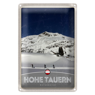 Blechschild Reise 20x30cm Hohe Tauern Skitour Wanderung Schnee