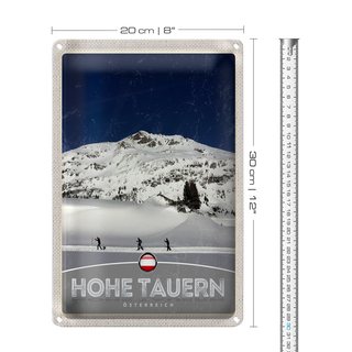 Blechschild Reise 20x30cm Hohe Tauern Skitour Wanderung Schnee