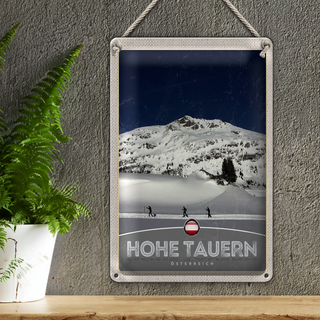 Blechschild Reise 20x30cm Hohe Tauern Skitour Wanderung Schnee