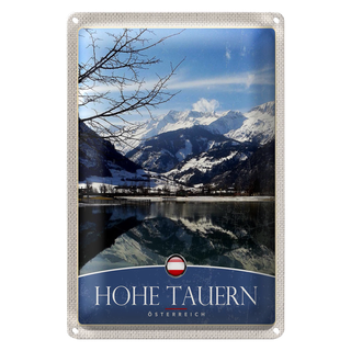 Blechschild Reise 20x30cm Hohe Tauern Winterurlaub Schnee Winter