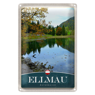 Blechschild Reise 20x30cm Ellmau Österreich Natur See Urlaub