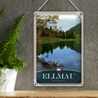 Blechschild Reise 20x30cm Ellmau Österreich Natur See Urlaub