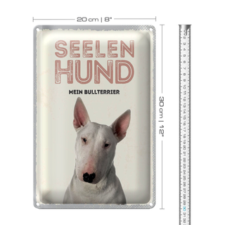 Blechschild 20x30cm Seelen Hund mein Bullterrier