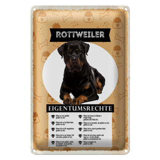 Blechschild 20x30cm Rottweiler Eigentumsrechte