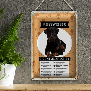 Blechschild 20x30cm Rottweiler Eigentumsrechte