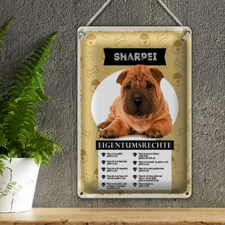Blechschild 20x30cm Sharpei Eigentumsrechte