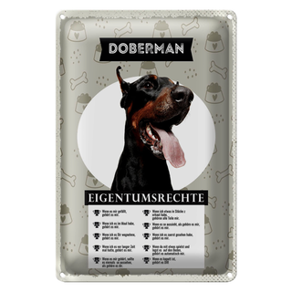 Blechschild 20x30cm Doberman Eigentumsrechte